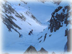 Salendo il canale finale del Pizzo Cavrin Est