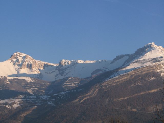 Pic de Bure e Tete de la Cluse all' alba da Ceuse