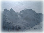 I canali della Cima Soliva e del Pizzo Cavrin salendo alla Motta di Scais