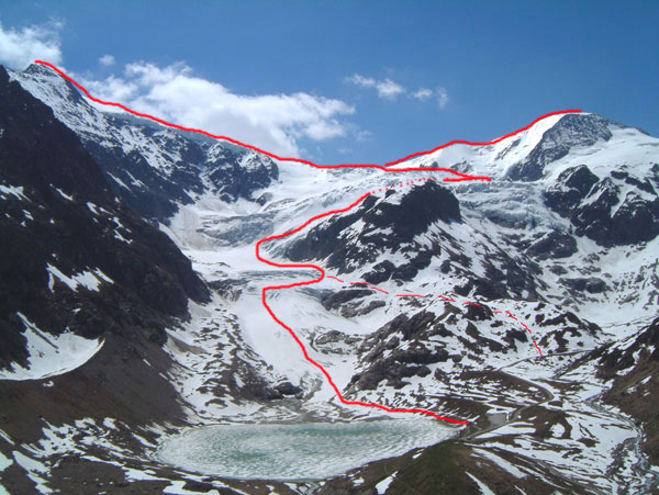 Oberalpstock dalla Maderanertal - il ripido bosco iniziale